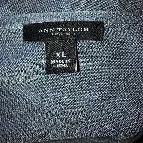 Ann Taylor Sweater Cardigan XL Steel Blue - Picture 2 of 8